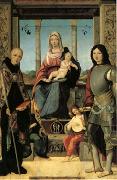 Francesco Marmitta The Virgin and Child with Saints Benedict and Quentin and Two Angels (mk05) oil painting picture wholesale